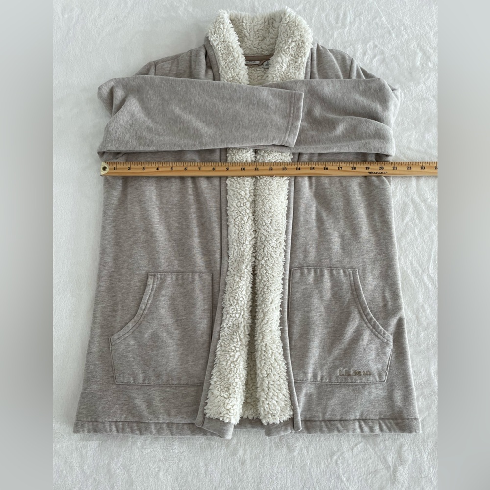 L.L. Bean Size Small 1912 Fleece Lined Cardigan In Oatmeal Heather - Picture 16 of 17